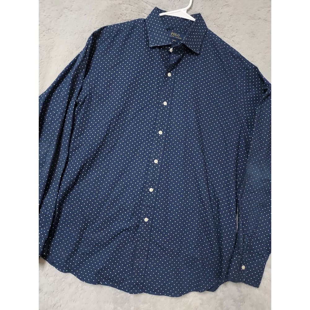 Polo Ralph Lauren Shirt Mens Extra Large Pin Dots Geometric Slim Lightweight XL